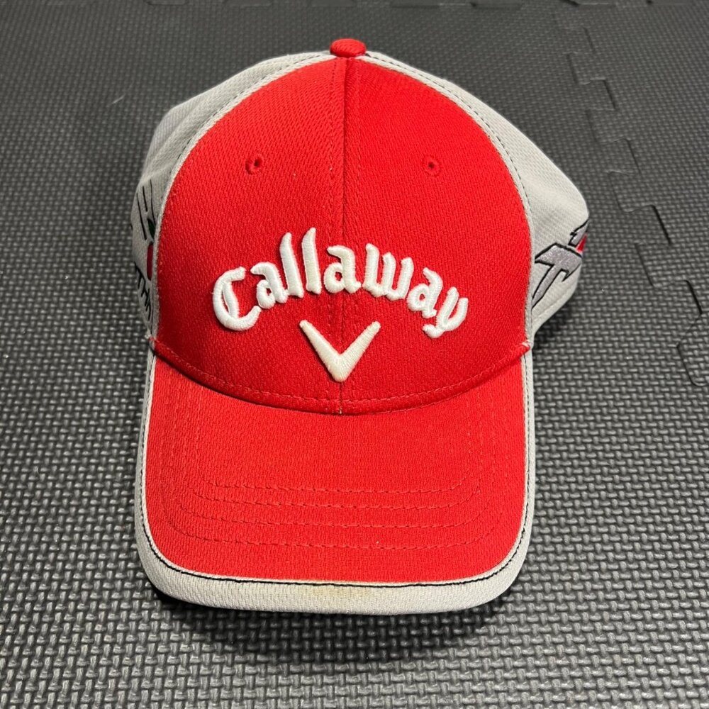 Callaway Big Bertha Adjustable Golf Hat Red/Gray Embroidered Logos Lightweight T